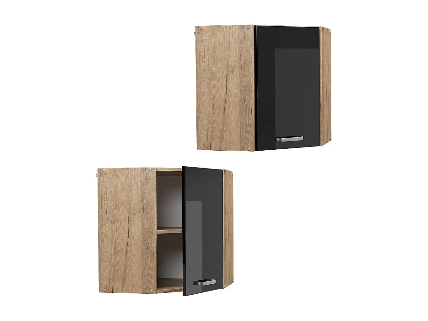 Szafka wisząca narożna czarny wysoki połysk 57x34.1x60 r-line