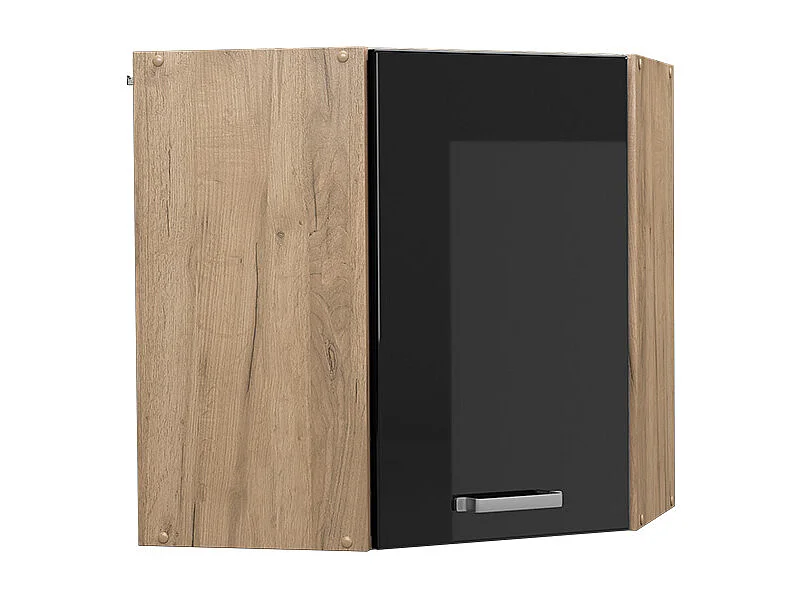 Szafka wisząca narożna czarny wysoki połysk 57x34.1x60 r-line