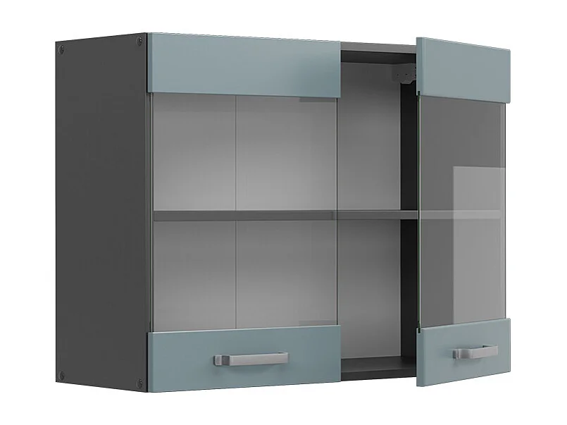 Armario de cocina con vidrio gris azulado 80x31x60 r-line