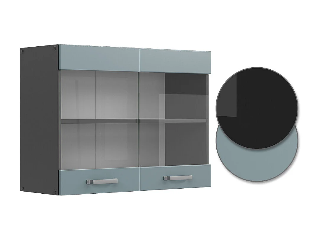 Armoire en verre bleu-gris 80x31x60 r-line