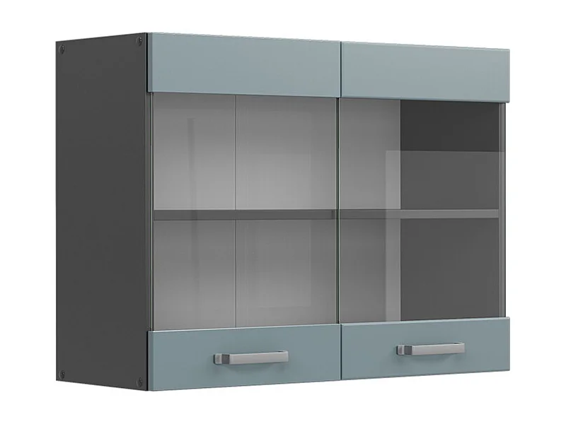 Armoire en verre bleu-gris 80x31x60 r-line