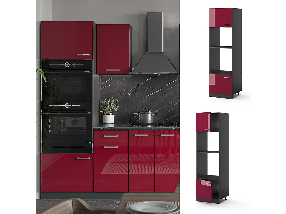 Szafka do mikrofalówki czerwony połysk 60x57.2x206.8 r-line