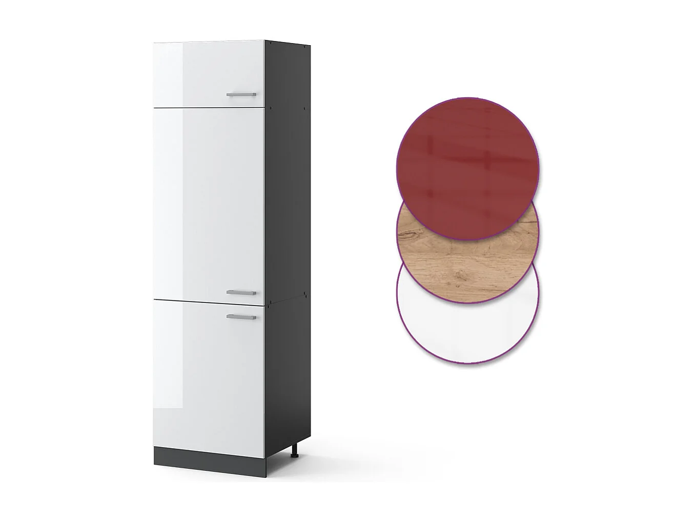 Armoire pour frigo blanc haute brillance 60x57.2x206.8 r-line