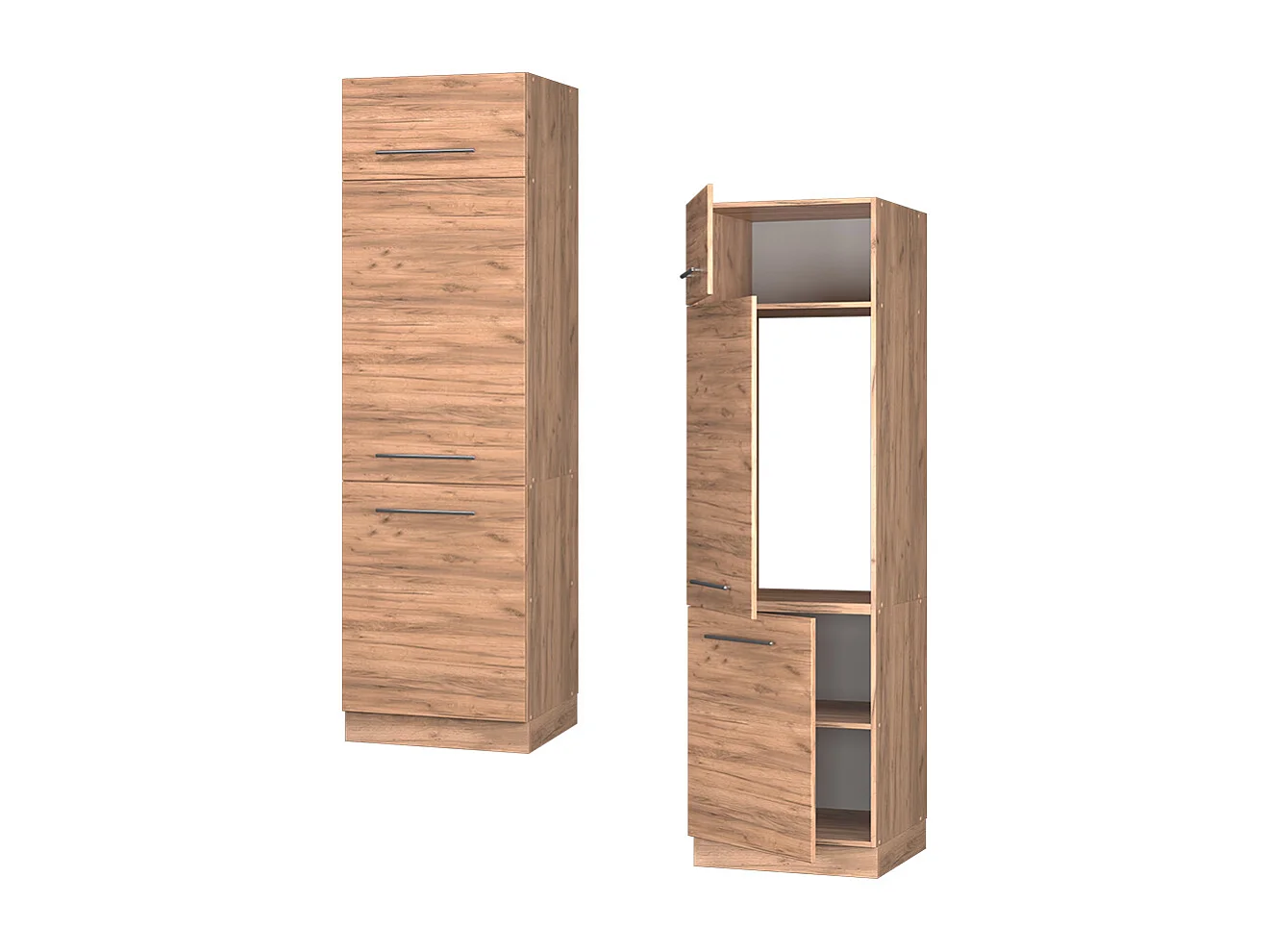 Armario para frigorífico empotrado roble dorado 60x58.1x206.8 fame-line