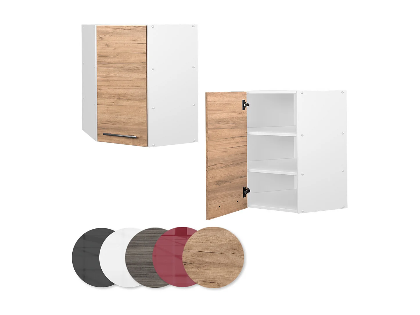 Armario colgante de esquina roble dorado 57x34.1x72 fame-line