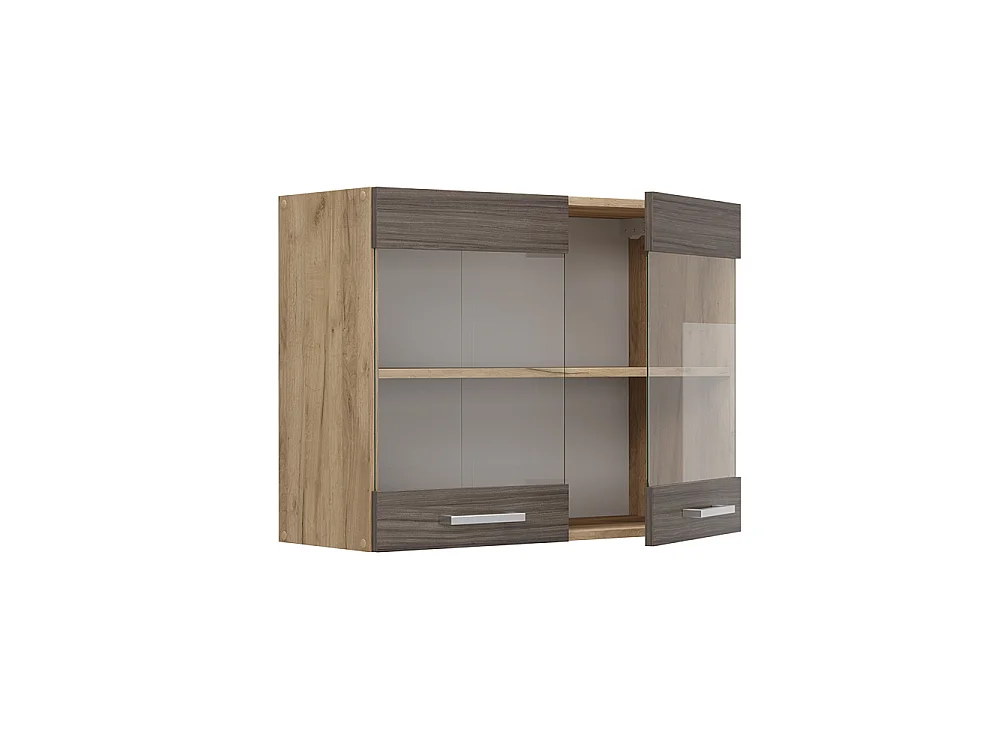 Glass kitchen cabinet noble gray 80x31x60 r-line