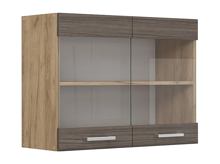 Glazen keukenkast edel grijs 80x31x60 r-line