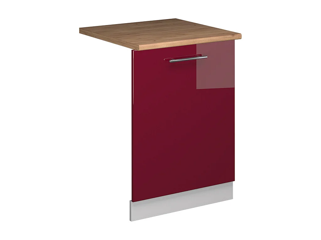 Façade de lave-vaisselle rouge bordeaux haute brillance 60x1.6x81.8 fame-line
