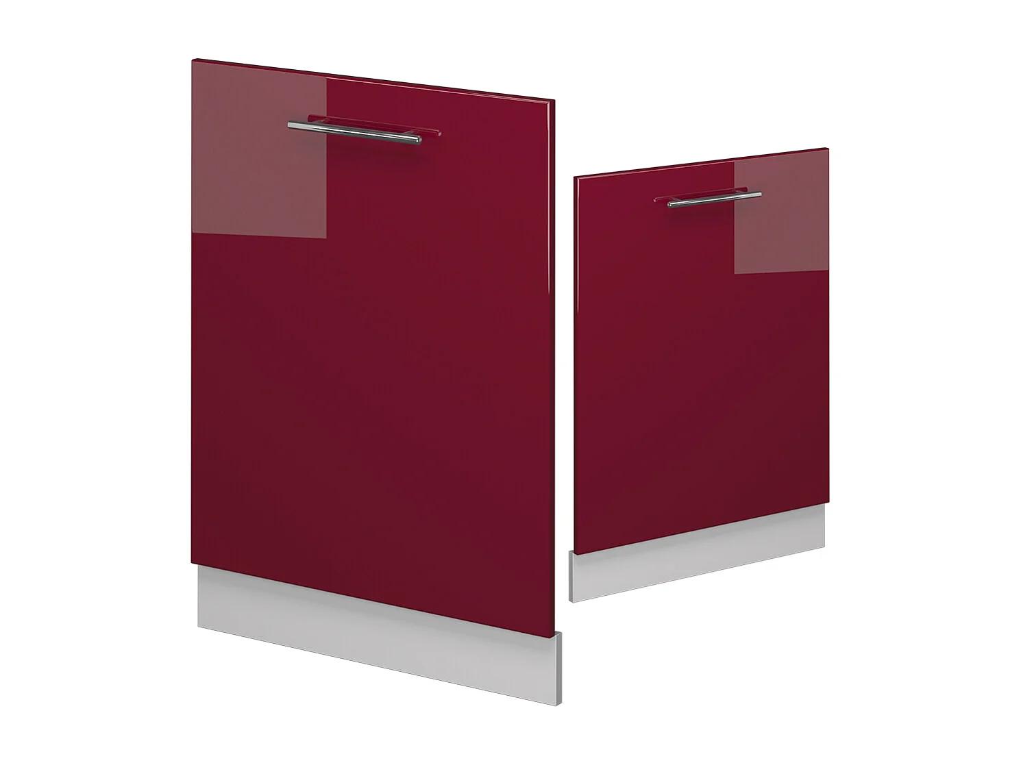 Façade de lave-vaisselle rouge bordeaux haute brillance 60x1.6x81.8 fame-line