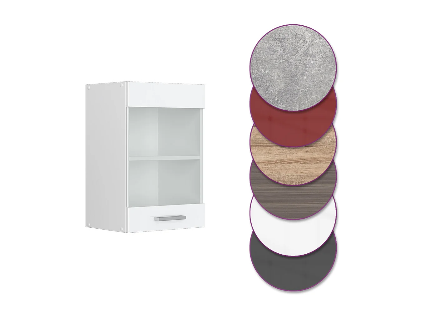 Armoire en verre blanc haute brillance 40x31x60 r-line