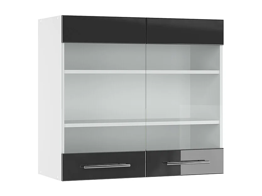 Armario de cocina con vidrio antracita alto brillo 80x34.1x72 fame-line