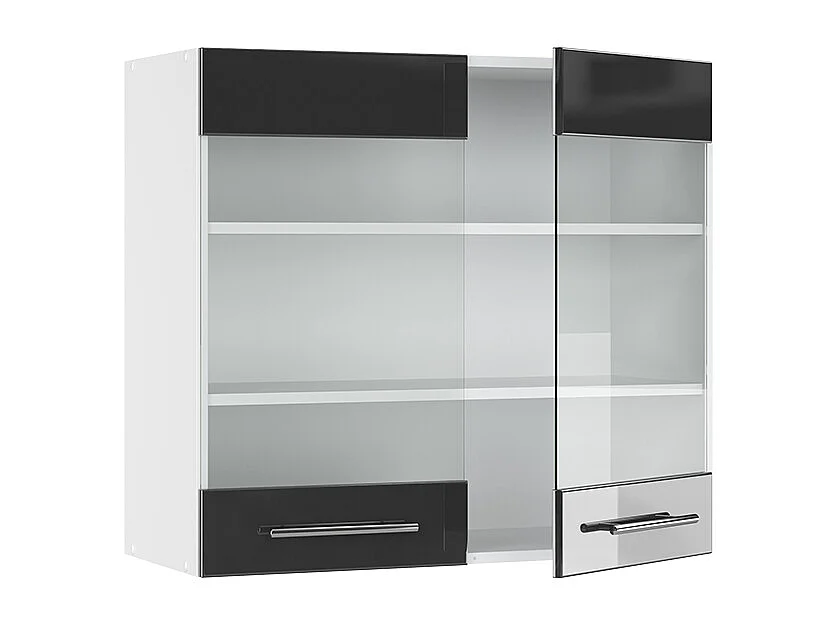 Armario de cocina con vidrio antracita alto brillo 80x34.1x72 fame-line