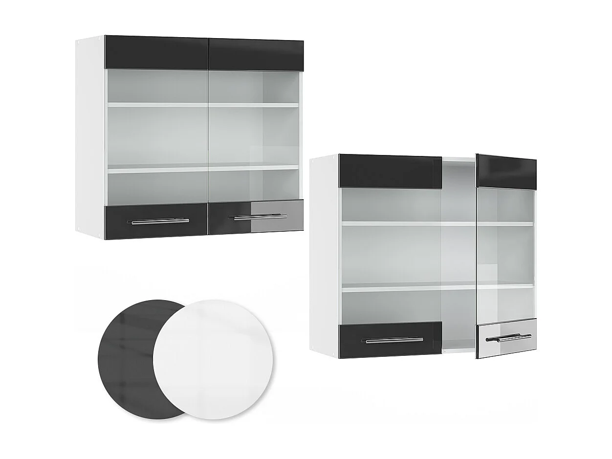 Armoire en verre anthracite haute brillance 80x34.1x72 fame-line