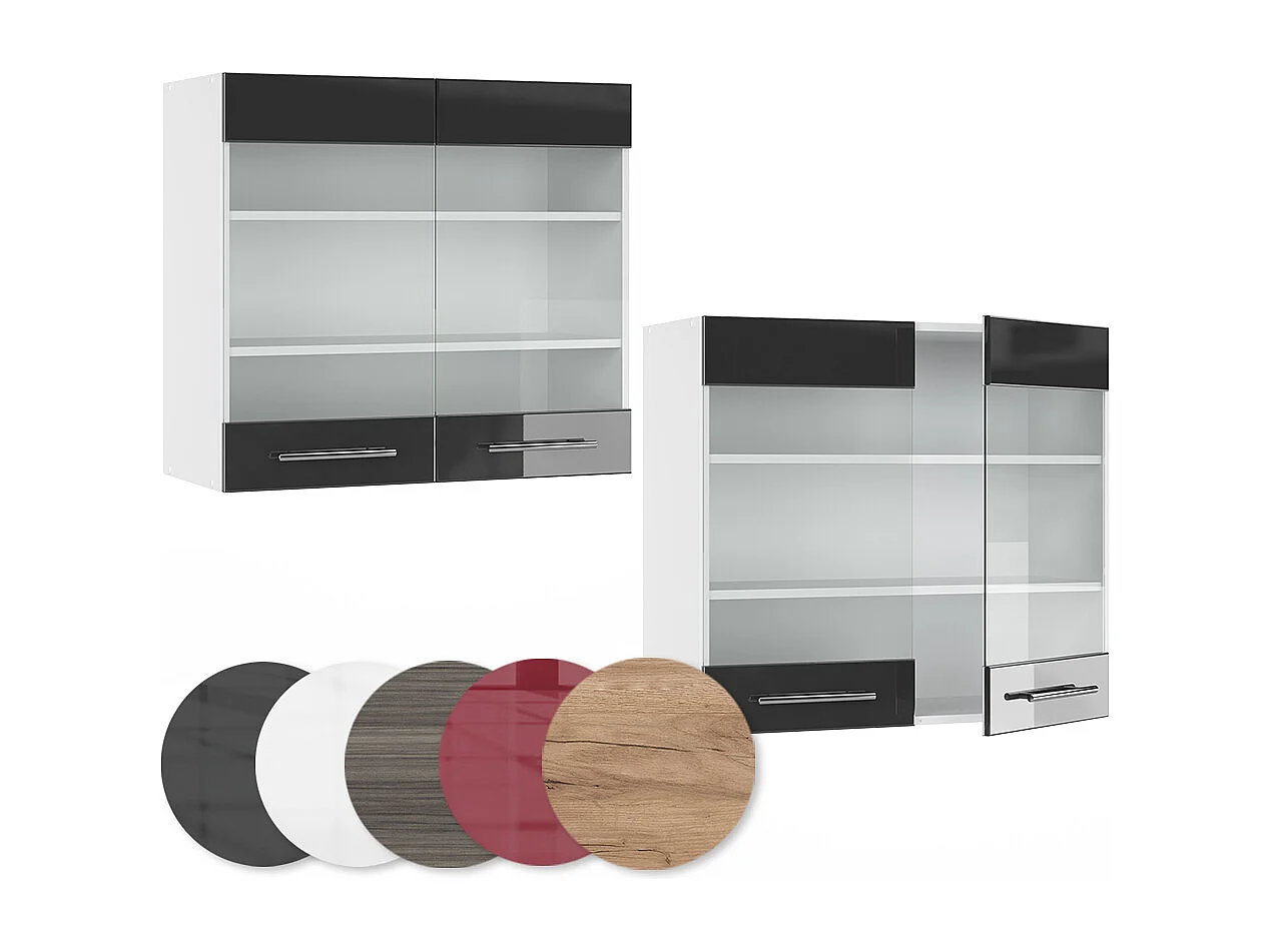 Armoire en verre anthracite haute brillance 80x34.1x72 fame-line