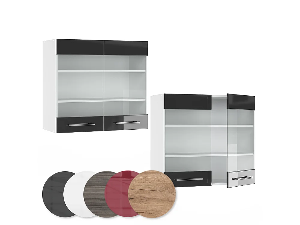 Mobile da cucina in vetro antracite lucido 80x34.1x72 fame-line