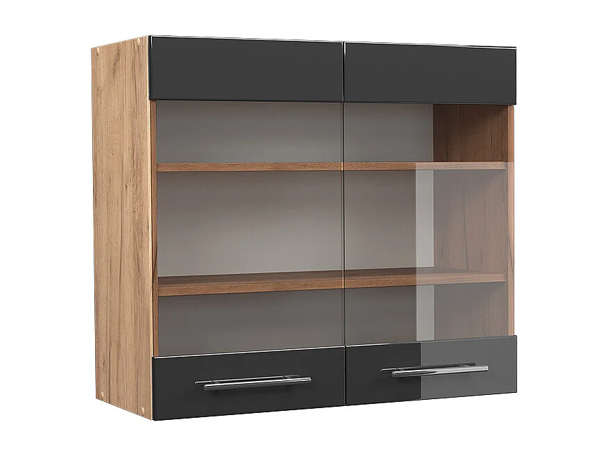 Armoire en verre anthracite haute brillance 80x34.1x72 fame-line