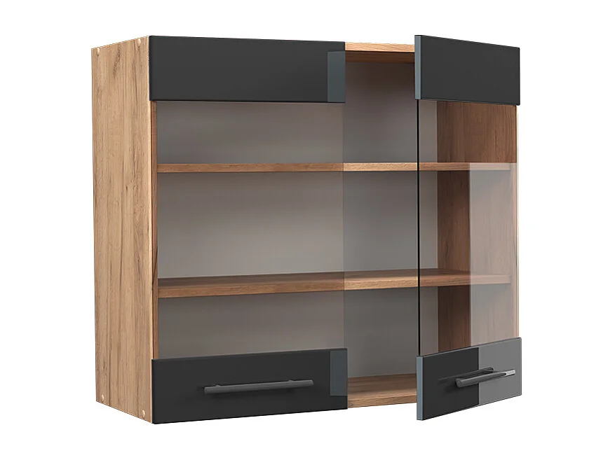 Armoire en verre anthracite haute brillance 80x34.1x72 fame-line