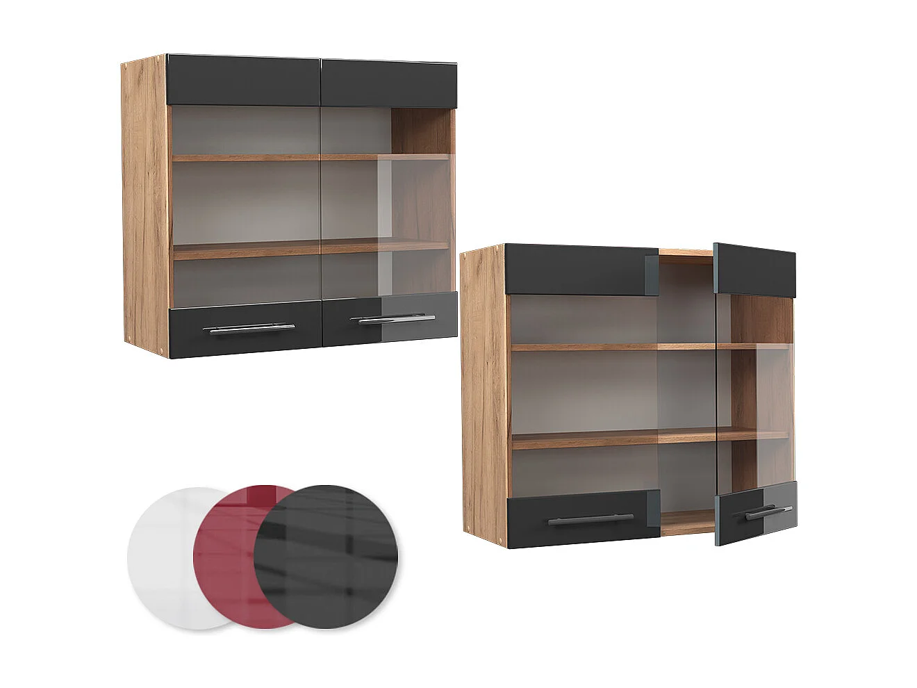 Armoire en verre anthracite haute brillance 80x34.1x72 fame-line