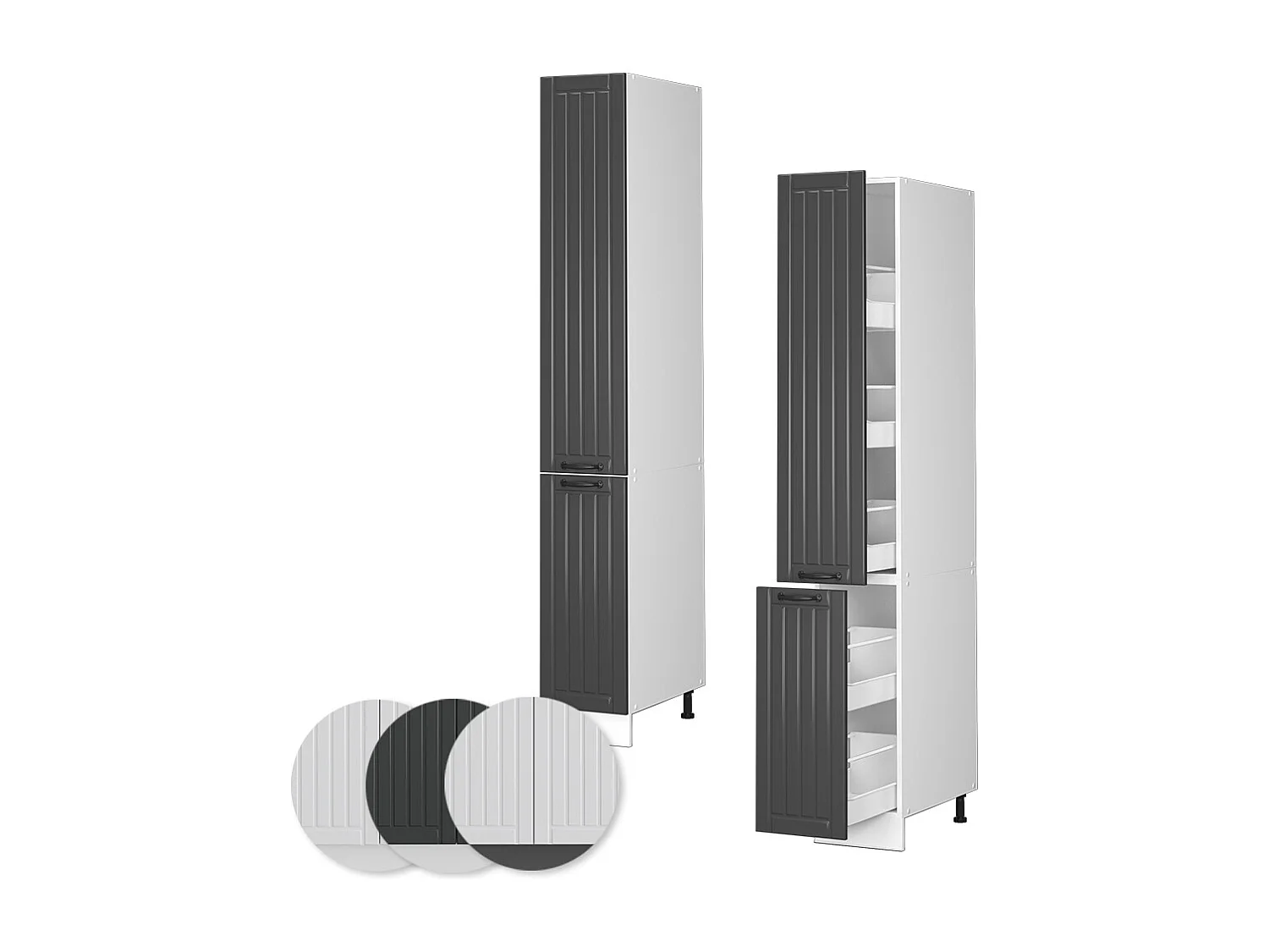 Meuble haute de cuisine anthracite campagne 30x58x206.8 fame-line