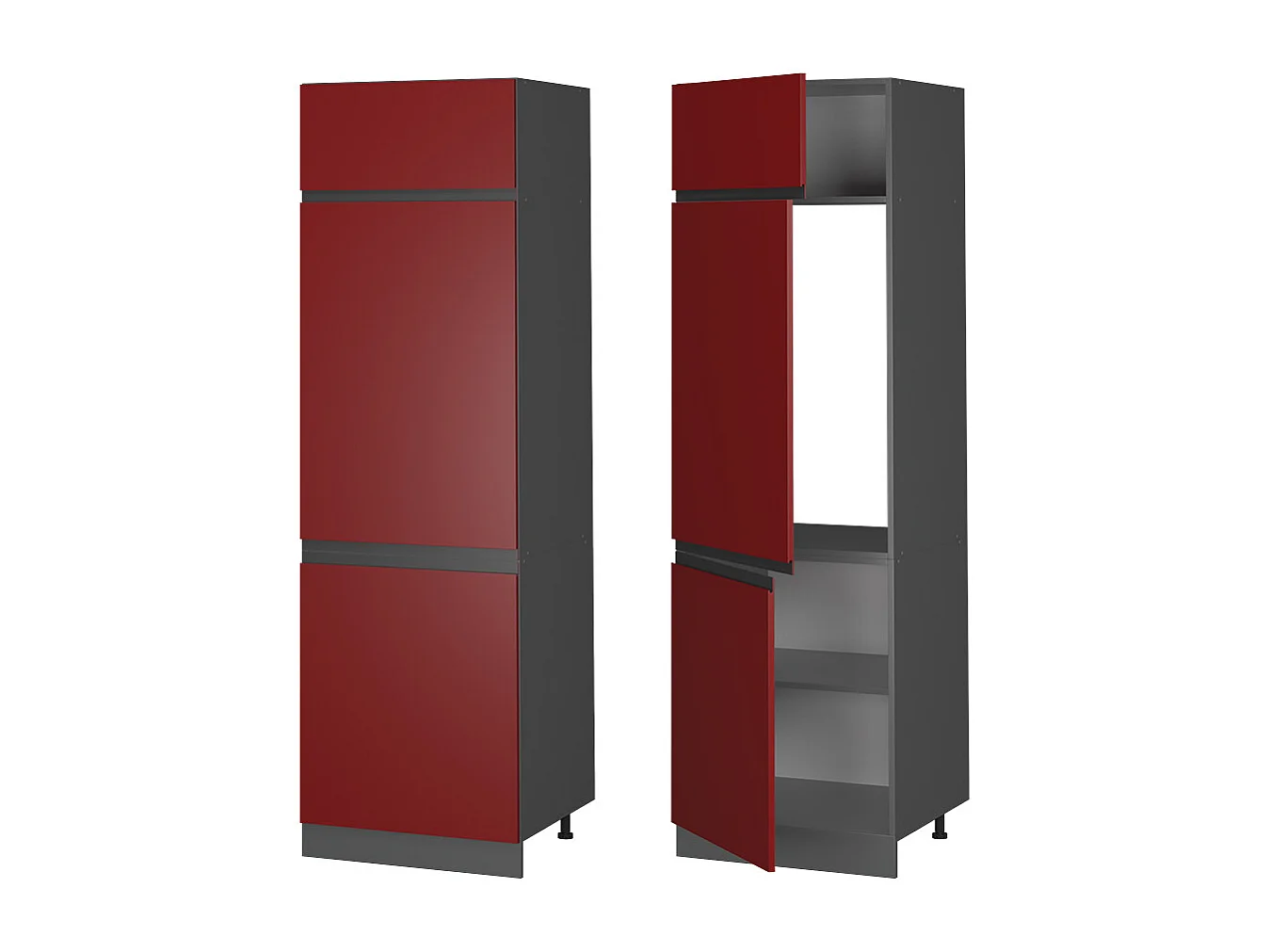 Armario para frigorífico empotrado rojo 60x57.2x206.8 r-line