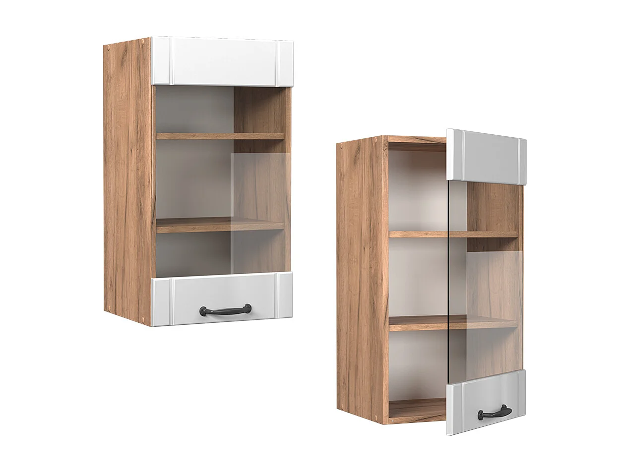 Armoire en verre blanc campagne 40x34.1x72 fame-line