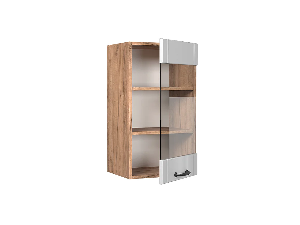 Glass kitchen cabinet white country house 40x34.1x72 fame-line