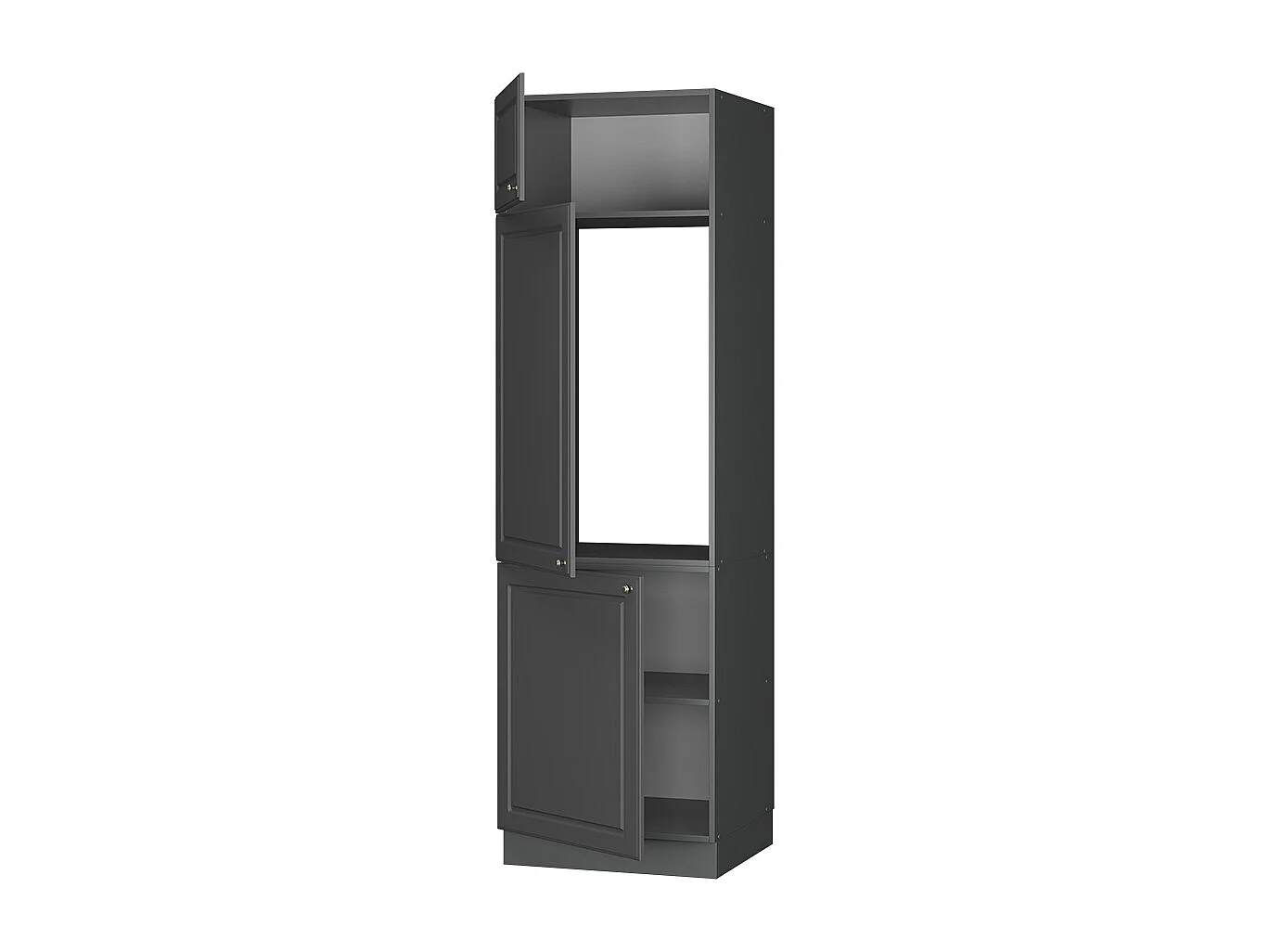 Armario para frigorífico empotrado antracita-oro landhaus 60x58.1x206.8 fame-line