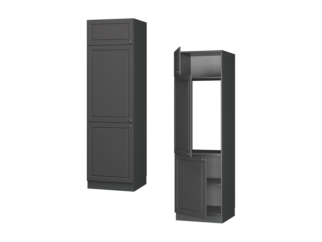 Armario para frigorífico empotrado antracita-oro landhaus 60x58.1x206.8 fame-line