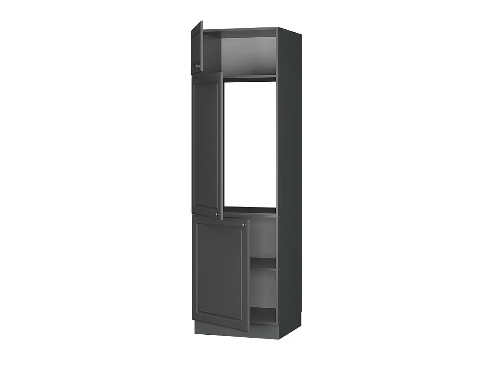 Fridge housing cabinet anthrazit-gold landhaus 60x58.1x206.8 fame-line