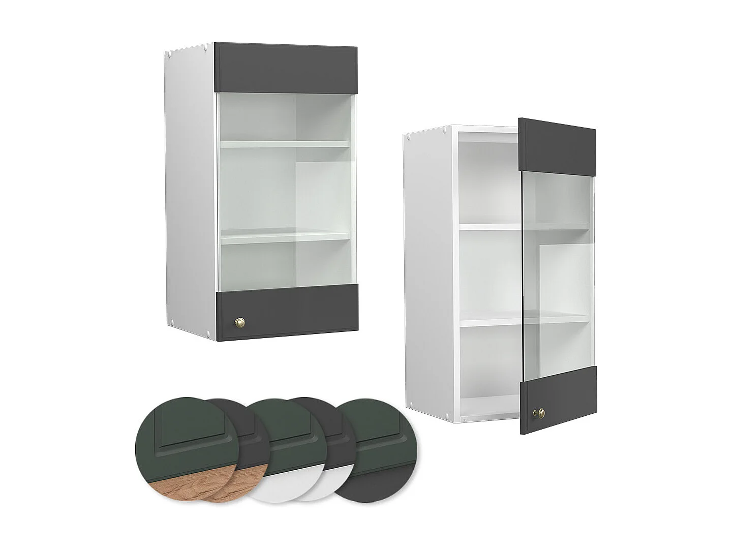 Armoire en verre anthracite-or 40x34.1x72 fame-line