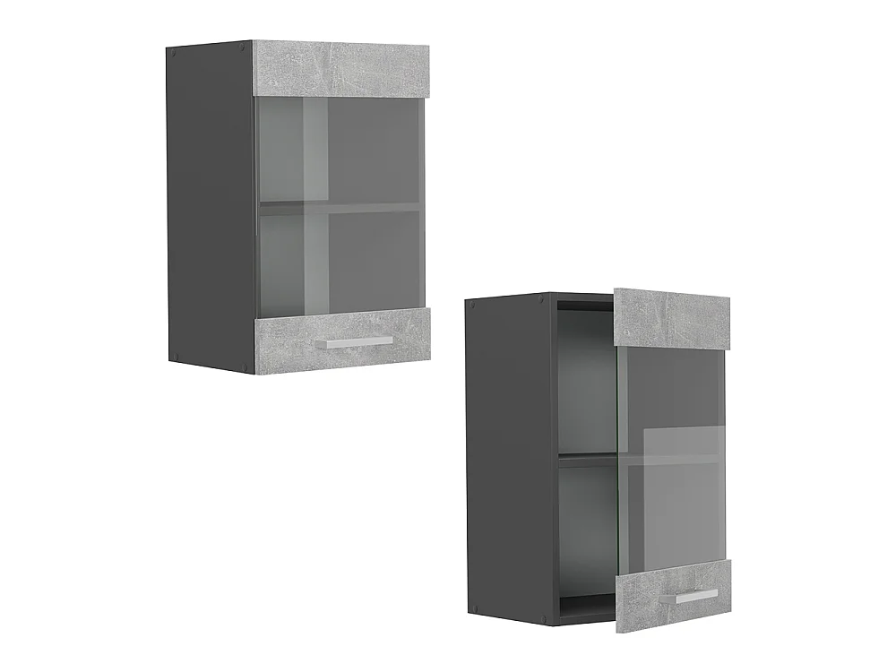 Glass kitchen cabinet concrete 40x31x60 r-line
