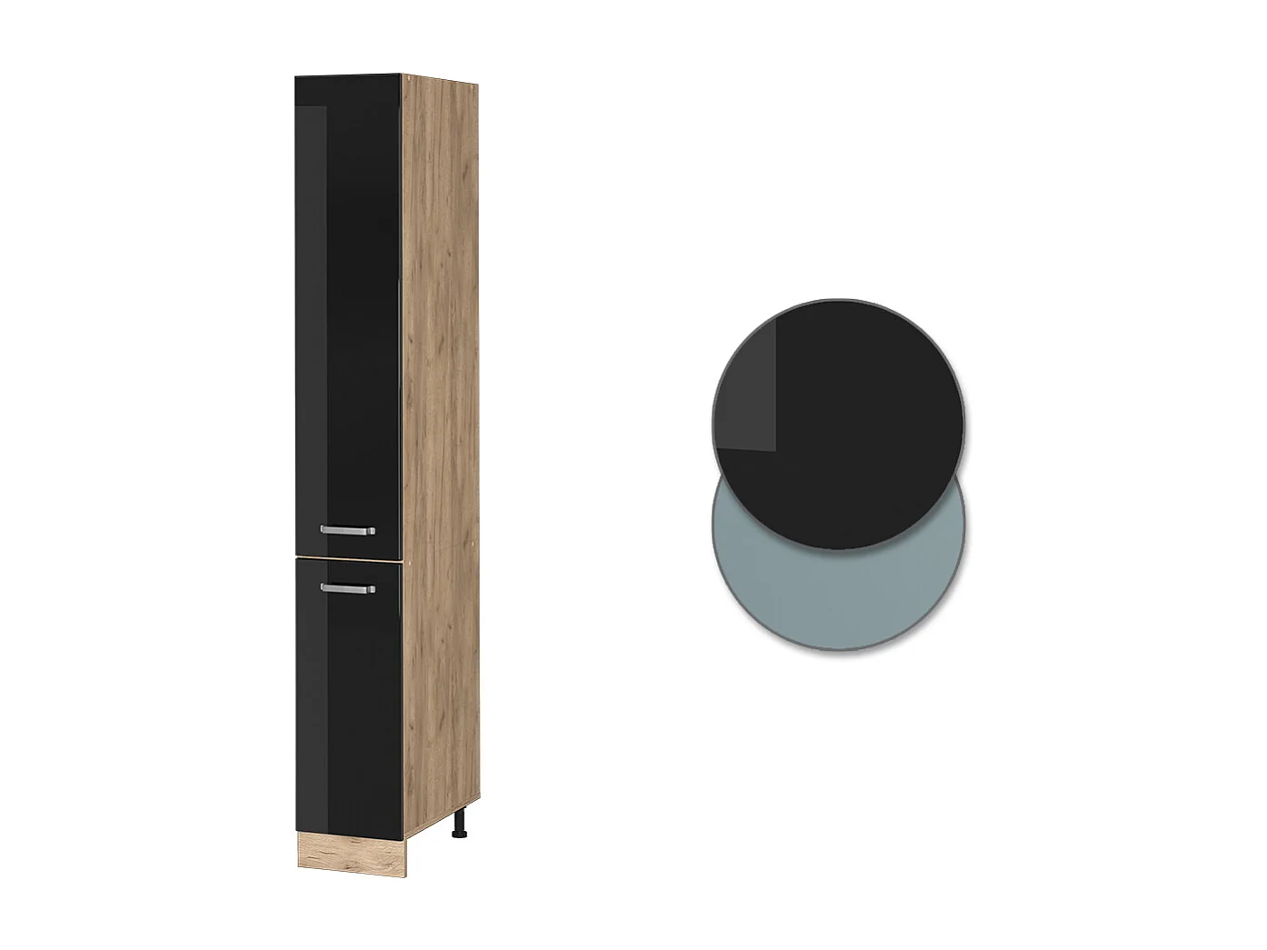 Apothekerschrank schwarz hochglanz 30x57.2x206.8 r-line