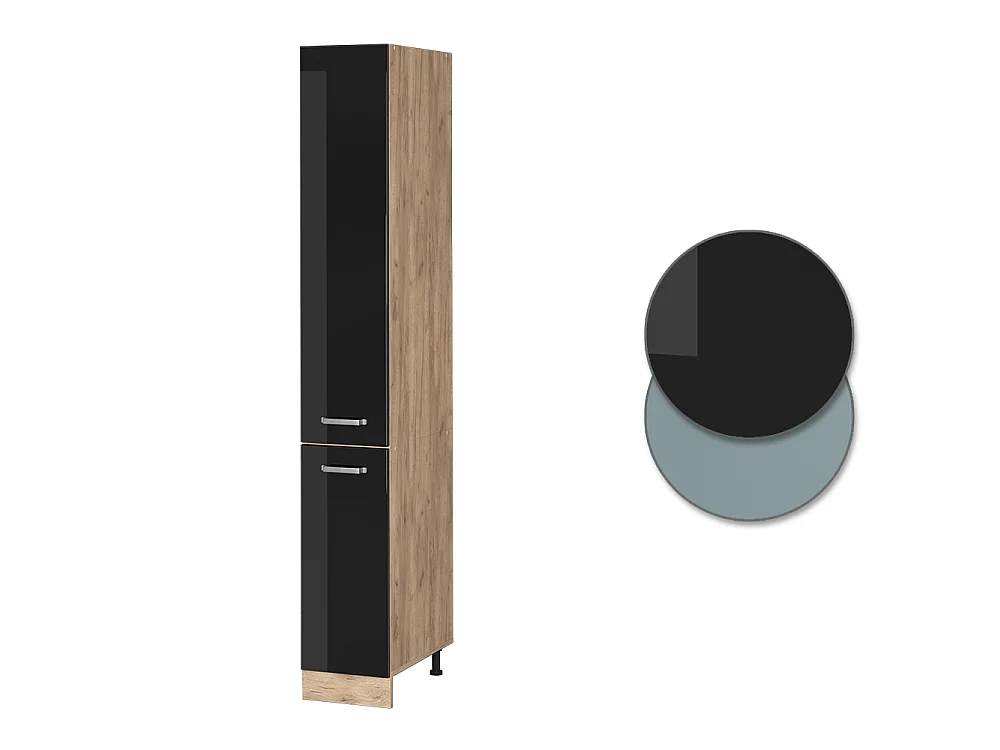 Apothekerschrank schwarz hochglanz 30x57.2x206.8 r-line