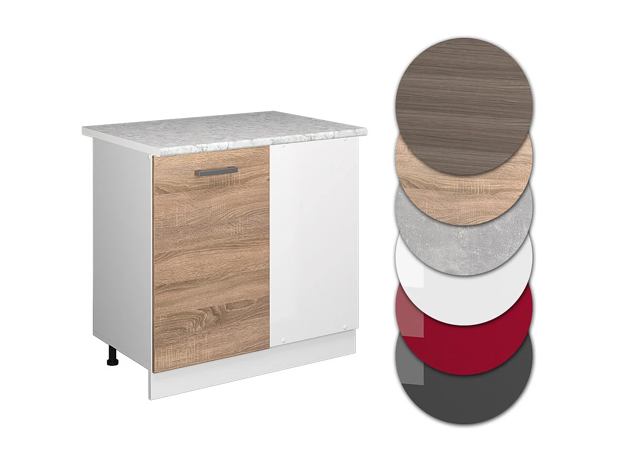 Armario de esquina sonoma 86x60x81.6 r-line