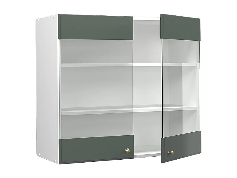 Armario de cocina con vidrio verde dorado casa de campo 80x34.1x72 fame-line