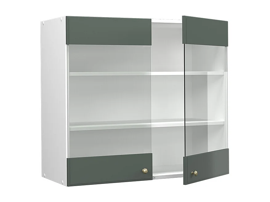 Armario de cocina con vidrio verde dorado casa de campo 80x34.1x72 fame-line