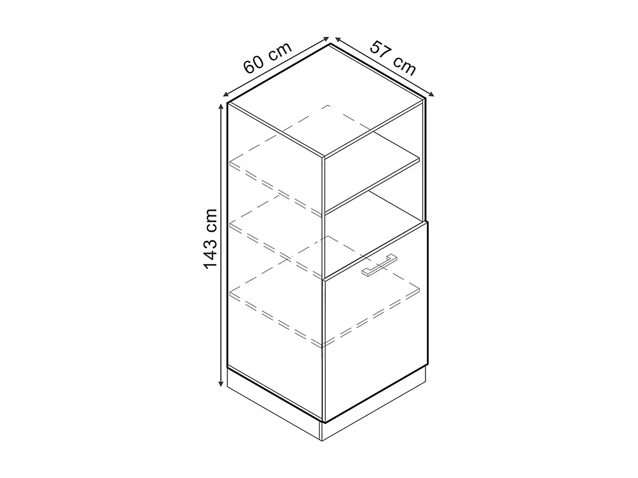 Armario para horno empotrado antracita casa de campo 60x57x143 r-line
