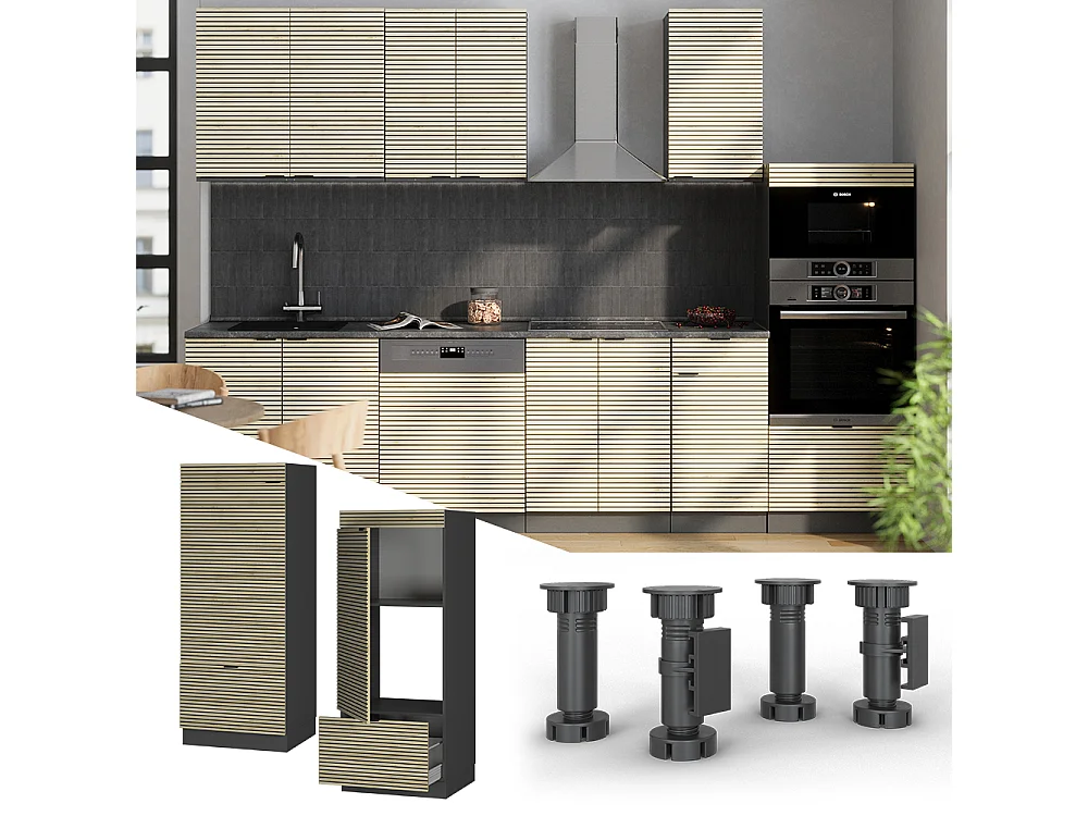 Armoire micro-ondes panneau en chêne 60x58.1x153.6 fame-line