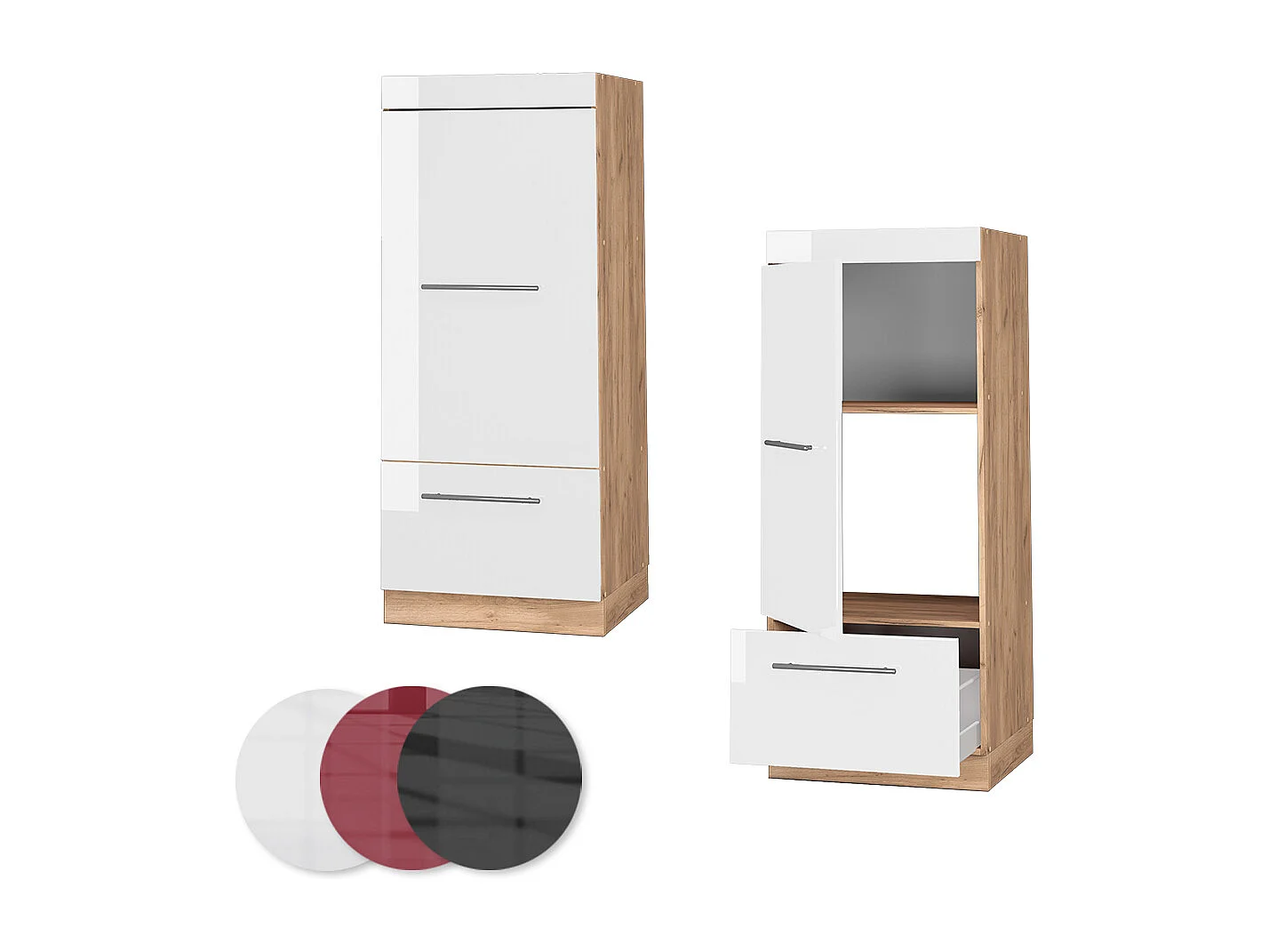 Armario para microondas blanco alto brillo 60x58.1x153.6 fame-line