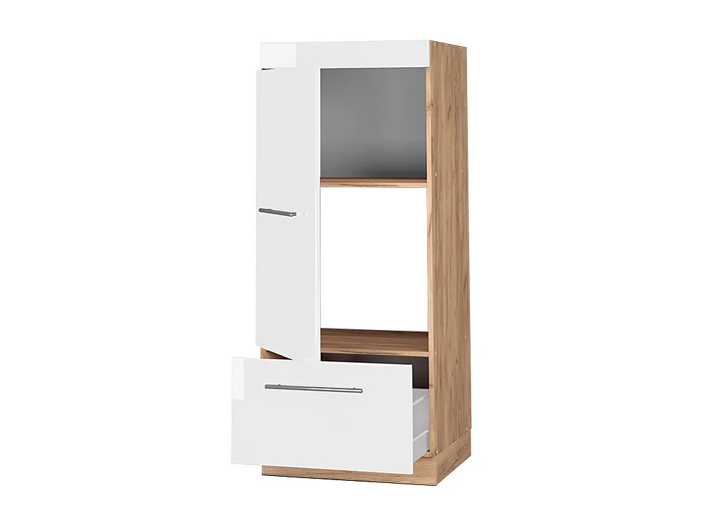 Armoire micro-ondes blanc haute brillance 60x58.1x153.6 fame-line