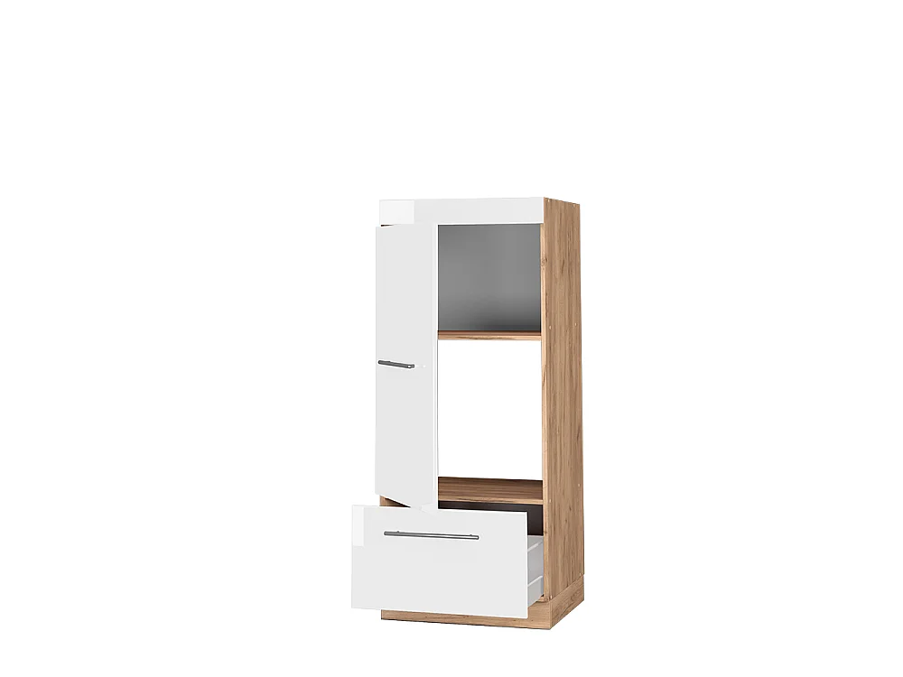 Armario para microondas blanco alto brillo 60x58.1x153.6 fame-line