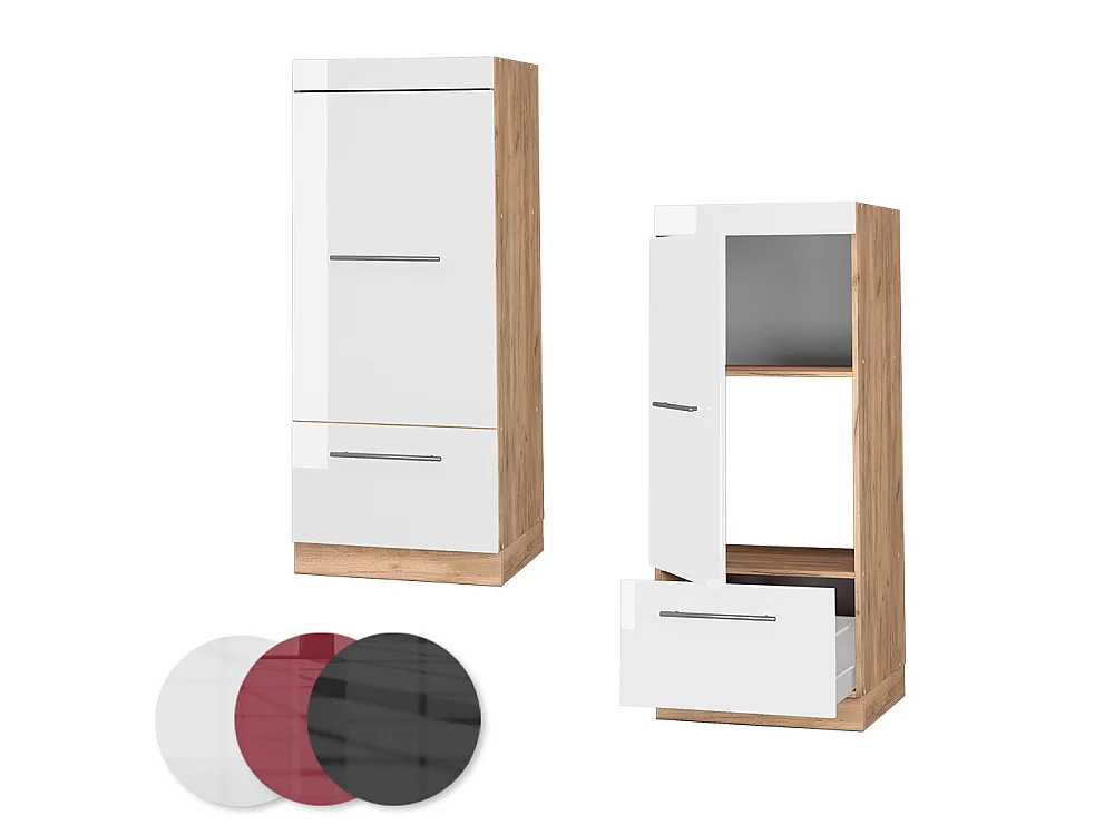 Armario para microondas blanco alto brillo 60x58.1x153.6 fame-line