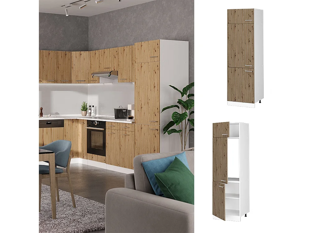 Armoire pour frigo chêne artisan 60x57.2x206.8 r-line