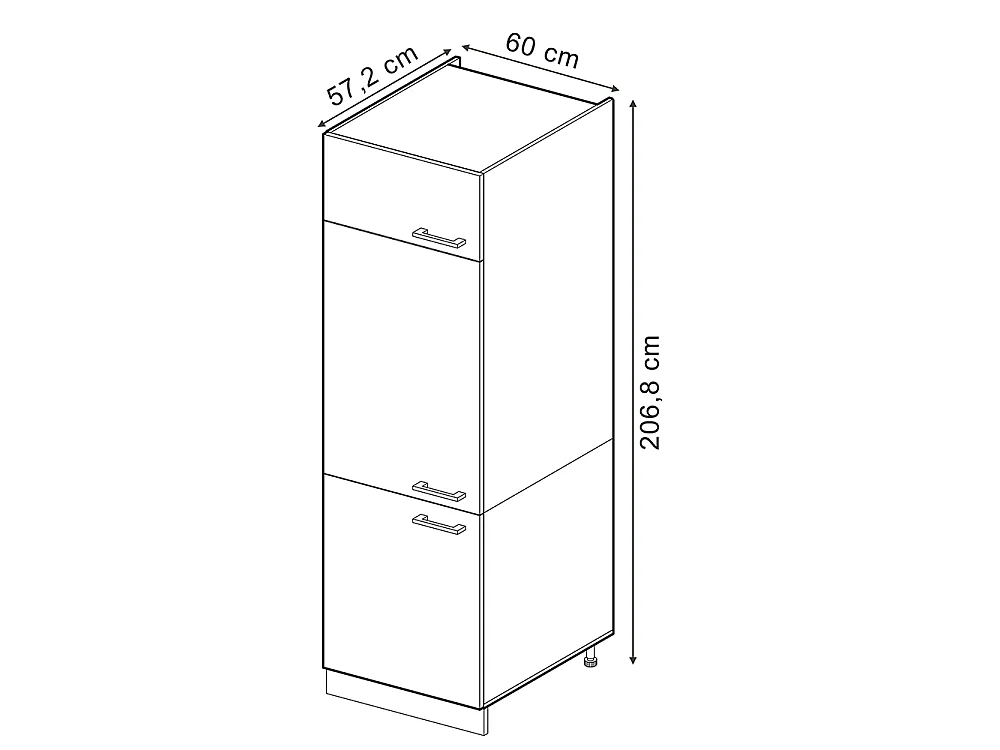 Armoire pour frigo chêne artisan 60x57.2x206.8 r-line