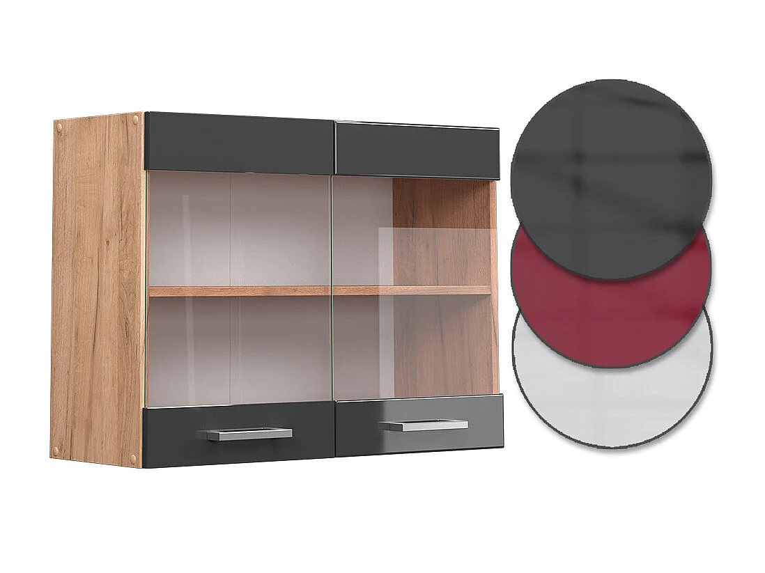 Glazen keukenkast antraciet hoogglans 80x31x60 r-line