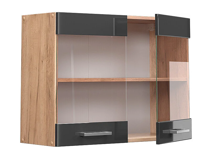 Mobile da cucina in vetro antracite lucido 80x31x60 r-line