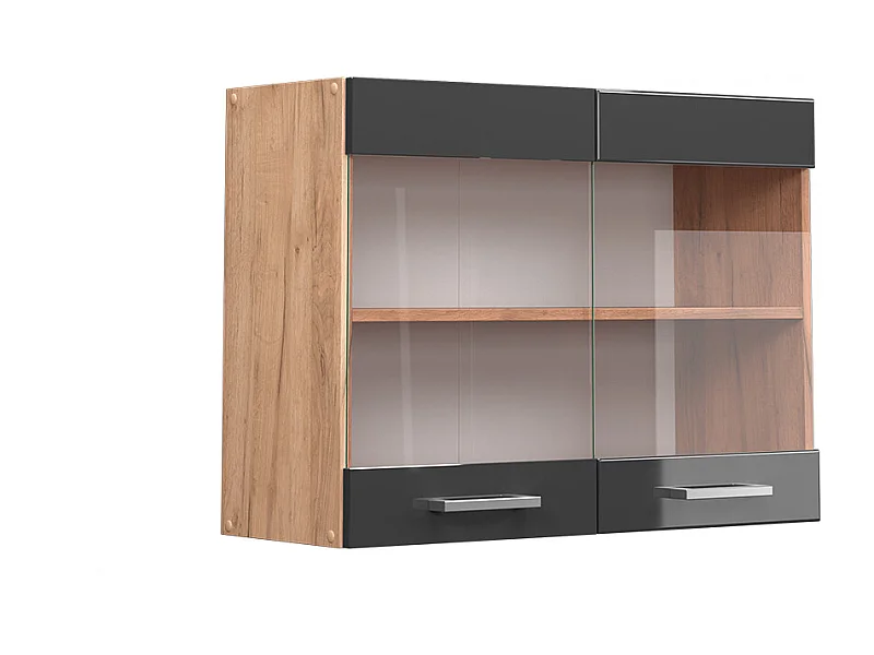 Glazen keukenkast antraciet hoogglans 80x31x60 r-line