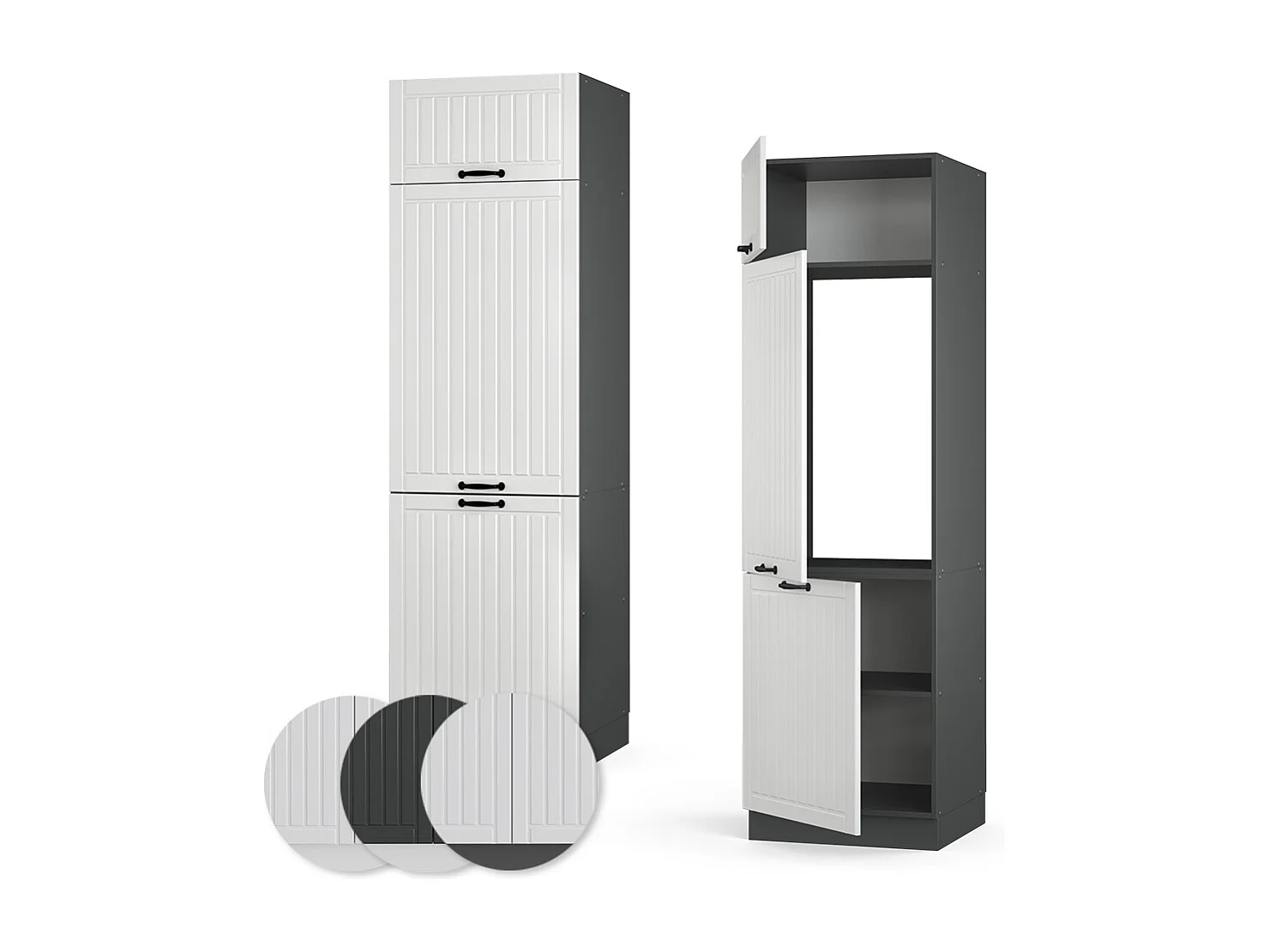 Armoire pour frigo blanc campagne 60x58.1x206.8 fame-line