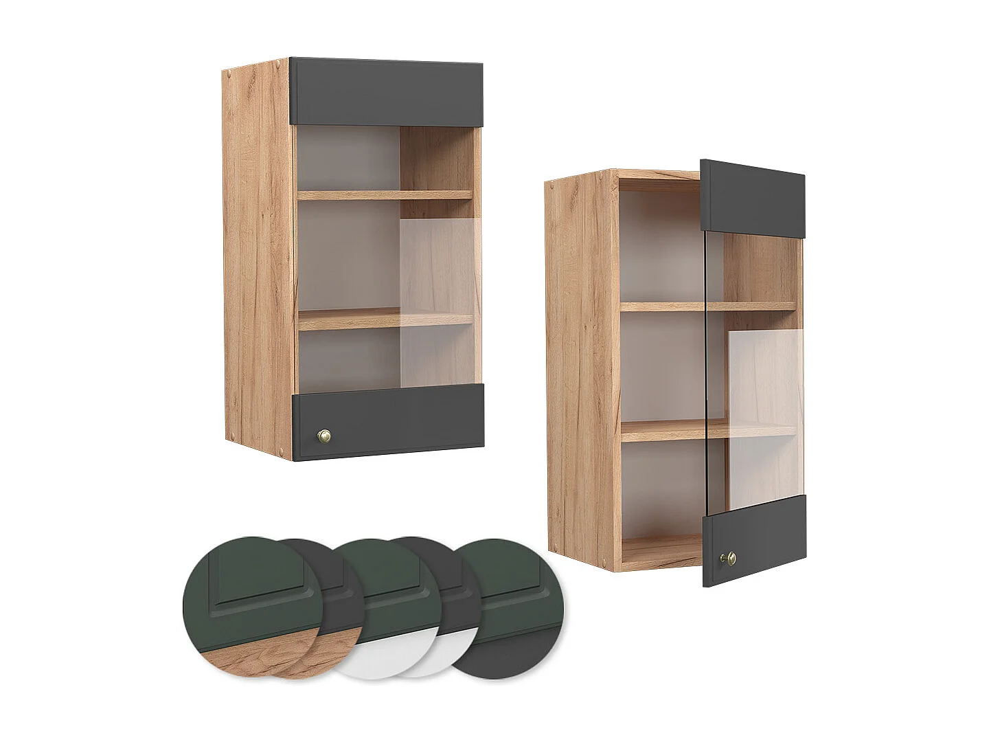 Armoire en verre anthracite-or 40x34.1x72 fame-line