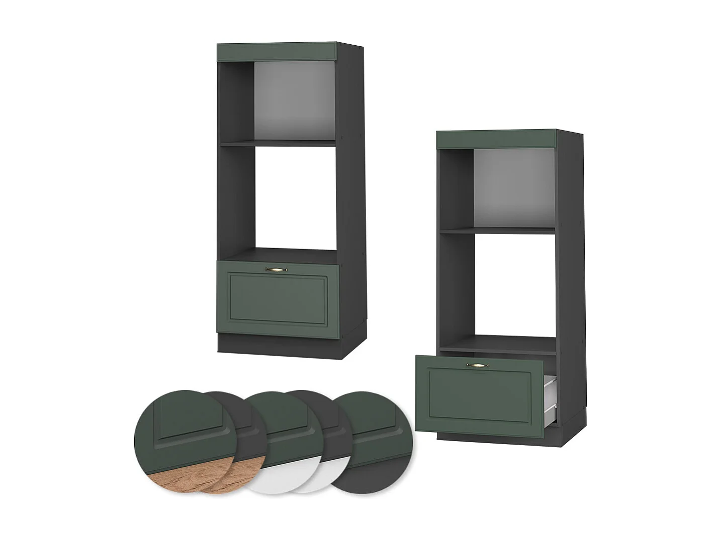 Szafka do mikrofalówki green gold country 60x58.1x153.6 fame-line